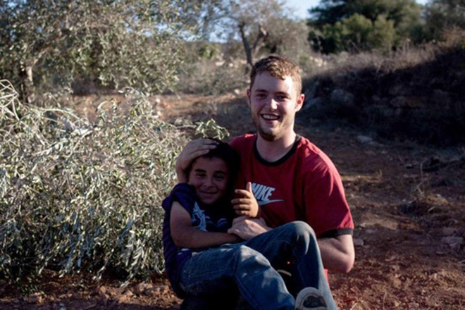 David Shaw in the Olive Groves, Qaryout, Palestine